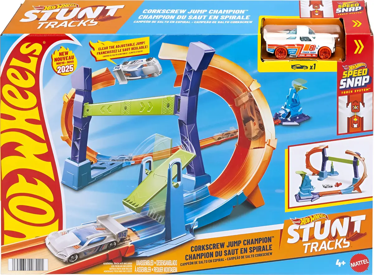 Hot Wheels Pista Campeonato Salto Em Espiral Stunt - Colorido