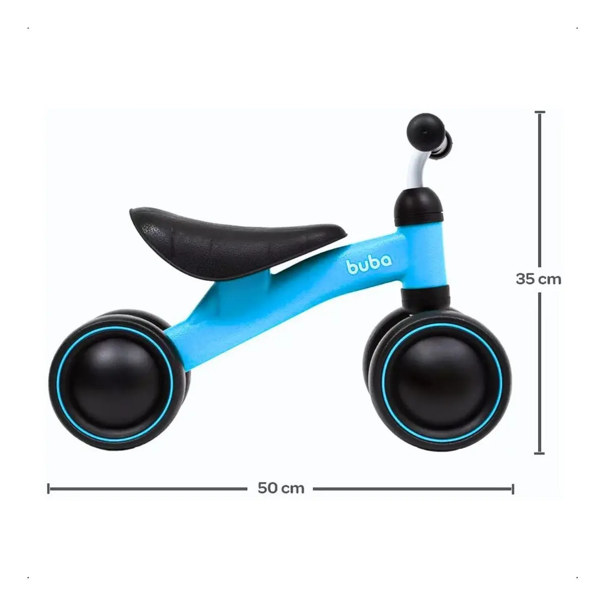 Bicicleta De Equilíbrio 4 Rodas Buba Infantil Sem Pedal Cor Azul — imagem 2