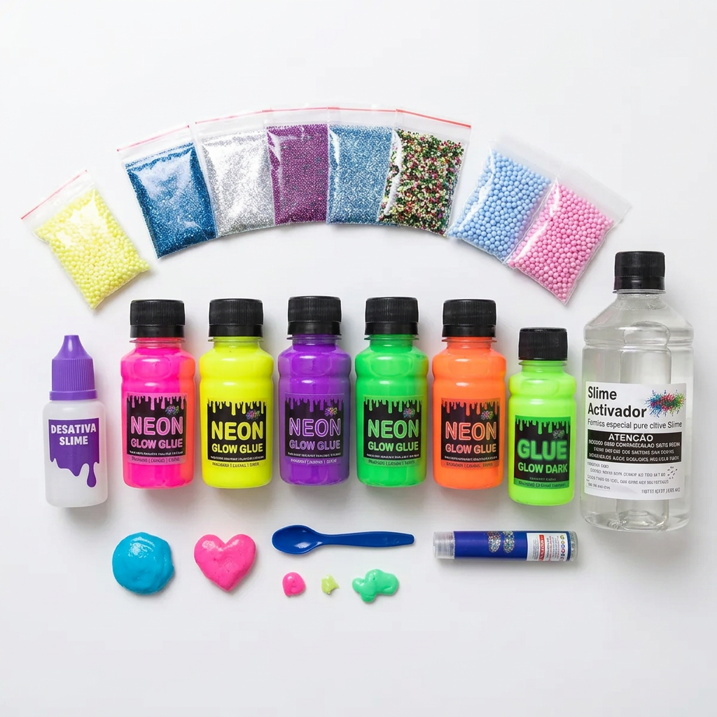 Foto da avaliação de Juliana Martins sobre Kit Completo Para Fazer Slime Colas Neon Novidade