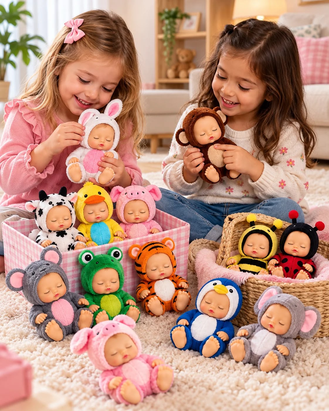 Kit 12 Mini Bonecas Realistas Doll Lovely Coleção Bichinhos — imagem 3